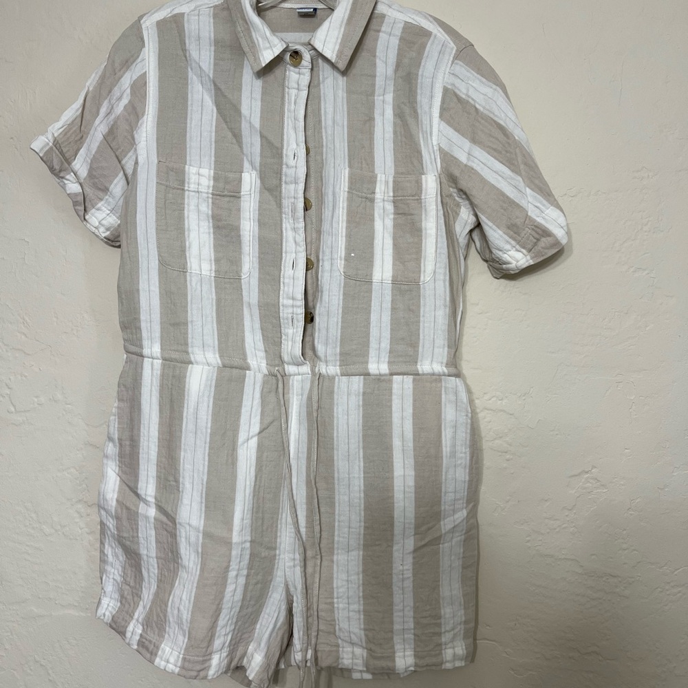 Old Navy Striped Short Sleeve Romper